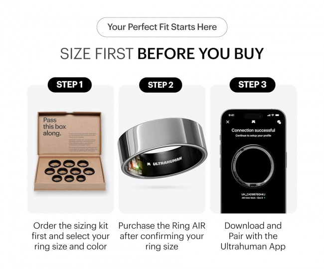 Умное кольцо ULTRAHUMAN Ring AIR (Space Silver)